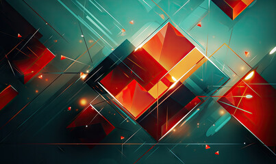 Wall Mural - Abstract background with vibrant squares.