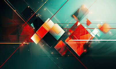 Wall Mural - Abstract background with vibrant squares.