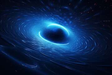 Wall Mural - A black hole with a glowing constellation of various colors revolves around a black hole in the universe	