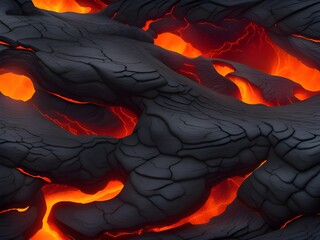 Canvas Print - 3d render of abstract lava flow background