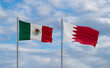 Bahrain and Mexico flags, country relationship concept