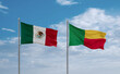Benin and Mexico flags, country relationship concept