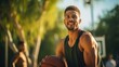 © thesweetsheep - Young Man Engaged in an Intense Outdoor Basketball Game, Sport and Fitness Concept - Athletic and Energetic