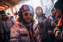 People On Apres Ski Party On Ski Resort