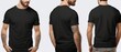 © Bold24 - T-shirt design and people concept - close up tshirt mockup of young man in blank white, black, gray tshirt front and rear isolated background. Mock up template for print design