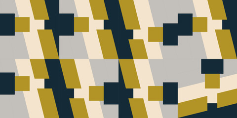 Leinwandbilder - Modern vector abstract  geometric background with rectangles and squares  in retro scandinavian style. Pastel colored simple shapes graphic diagonal pattern. Abstract mosaic artwork.