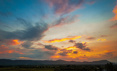 sunset in the sky