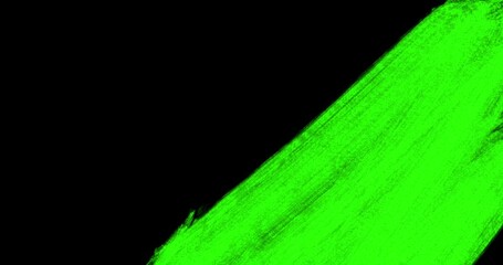 Wall Mural - abstract paint brush stroke shape white ink splattering flowing and washing on chroma key green scre