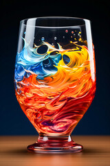 Wall Mural - Multicolored glass sitting on top of table.