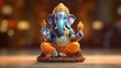 ganesha statue in the temple wallpaper ai generated art