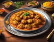 Indian and Nepalese authentic momos on the wooden table