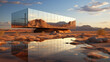 Mirror building in the desert