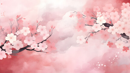 Wall Mural - Cherry blossom background. Sakura spring flower background. Japanese style.