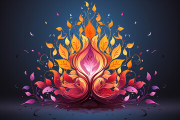 Wall Mural - creative illustration generative ai picture zen lotus flower on water meditation harmony spiritualit