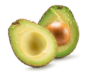 Poster - avocado isolated on the white background. Clipping path