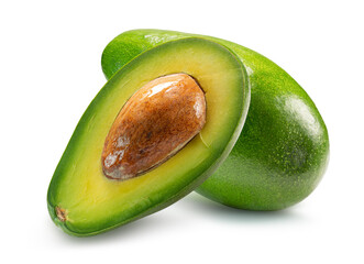 Wall Mural - avocado isolated on the white background. Clipping path