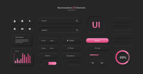 Wall Mural - a collection of user interface elements for a mobile application. a set of icons for user interface 