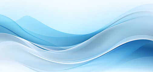 Wall Mural - Blue and white technology waves abstract background