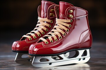 Vintage red skates: a touch of winter nostalgia