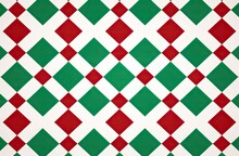Argyle Pattern With A Red, Green And White Color Generative AI