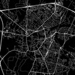 1:1 square aspect ratio vector road map of the city of  Cambridge in the United Kingdom with white roads on a black background.