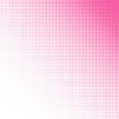 Wall Mural - Pink pixel corner with a half tone raster pattern of small circles on a white background. Vector pop art vignette