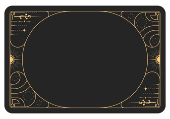 Wall Mural - Magic frame with art nouveau pattern, reverse side of tarot cards, esoteric and mystic frame, vector