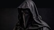 © Viktor - A mysterious figure emerges from the shadows, wearing a long cloak and a face mask similar to that of a medieval plague doctor. Created using Generative AI technology.