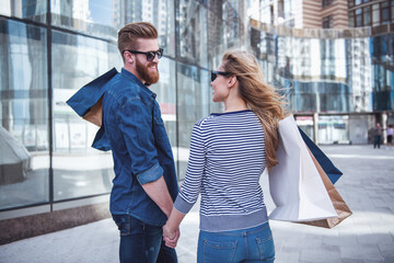 Sticker - Couple doing shopping