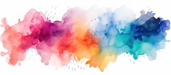 Wall Mural - Hand painted abstract watercolor art on white background