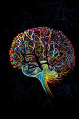 Colorful Abstract Lines Representing the Human Brain