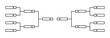 © BELL Art - Vector line or outline championship single elimination tournament bracket or tree diagram isolated on white. Fields for 8 players or teams, 4 from each side. It is suitable for all kinds of sports