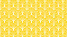 Japanese Yellow Seamless Pattern. Geometric Asian Wave Pattern. Japanese Clothes Print Background Texture For Fabric Background Surface Design Packaging Vector Illustration	