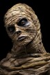 Portrait of a terrible mummy on an isolated background. Ai generative