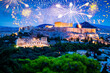 fireworks display over Athens happy new year