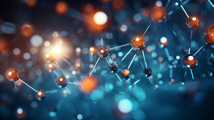 Wall Mural - abstract digital network background, technology and complex engineering concept, generative ai