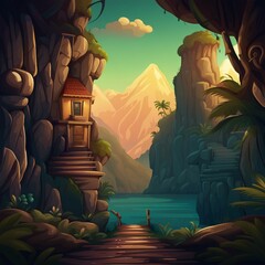 adventure game illustration background