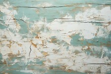 Cracked Paint Weathered Rustic Wooden Board Texture Background.