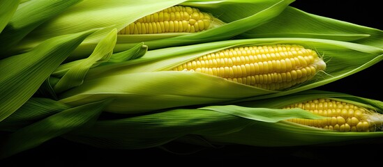 Sticker - High quality closeup photo of yellow and green corn flower