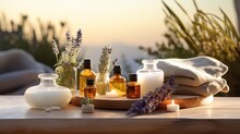 Tranquil Scene Of Essential Oils And Gentle Rubs For Ultimate Relaxation