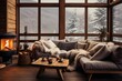 Cozy winter cabin interior showcasing Black Friday homeware deals.