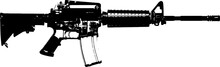 Automatic Rifle Firearm Weapon Isolated Set Vector Silhouette.