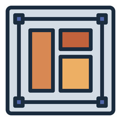 Layout color filled line icon