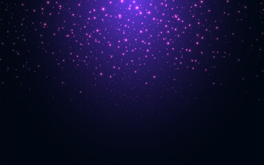 Wall Mural - glitter background. magic sparks with soft light. christmas particles effect. color dust on dark bac