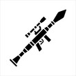 Vector Rocket Launcher Outline Icon Design, Anti-tank rocket propelled grenade launcher - RPG 7. vector illustration on white background