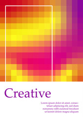 Wall Mural - mosaic gradient art poster concept. minimalistic retro creativity and art. red, orange and yellow pi