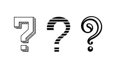 Wall Mural - question marks line set. frequently asked questions. feedback and information. guide for users and c