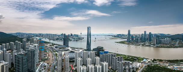 Wall Mural - Aerial photography of modern architectural landscape skyline in Zhuhai, China