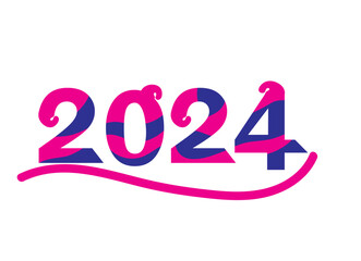 Sticker - 2024 number calendar design