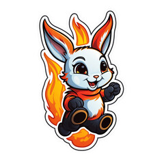 Sticker - rabbit with carrot